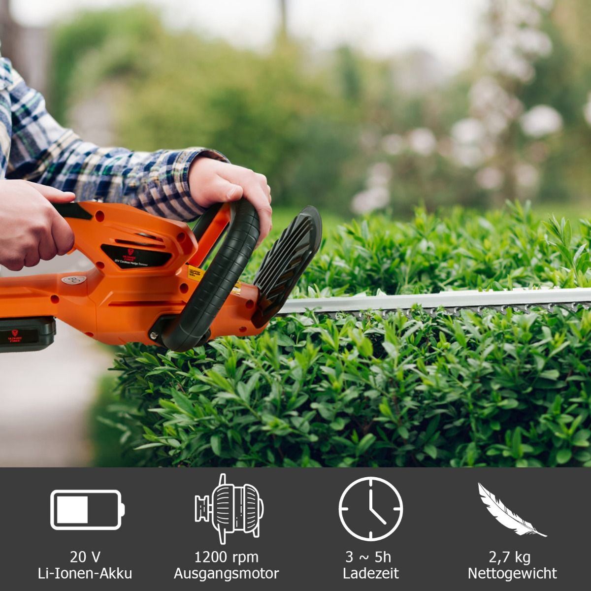 Akku-Heckenschere kabellos 20 V – 60 cm