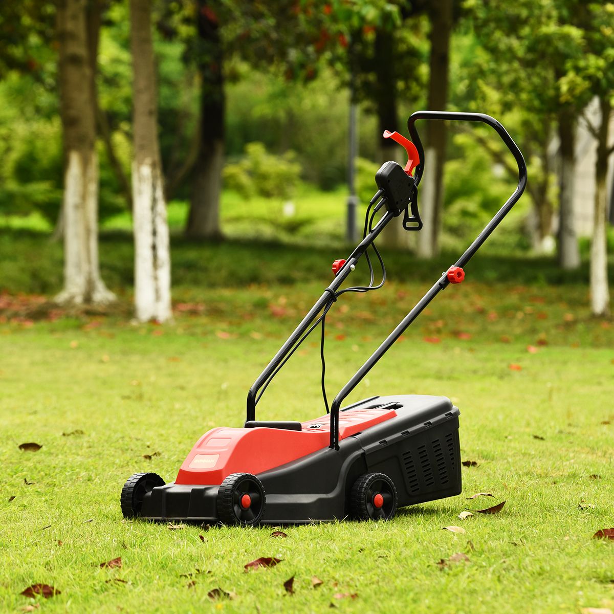 Elektro Rasenmäher Sichelmäher Rasenlüfter mit Grasfangbehälter