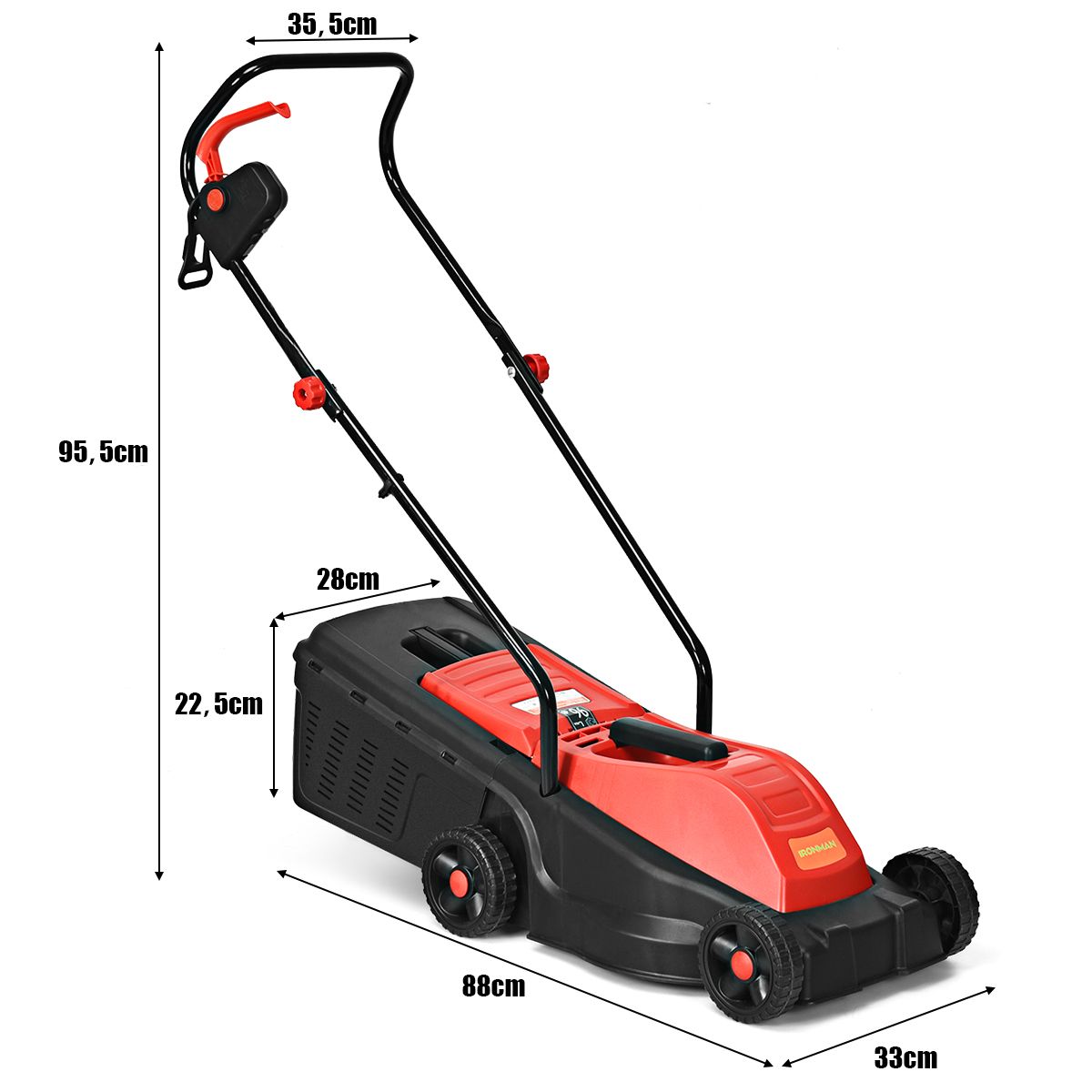 Elektro Rasenmäher Sichelmäher Rasenlüfter mit Grasfangbehälter